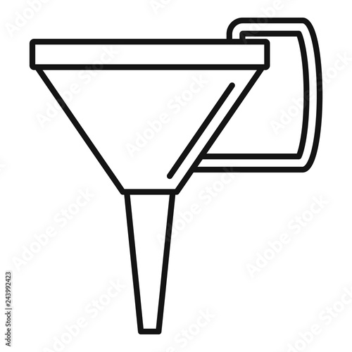 Gasoline funnel icon. Outline gasoline funnel vector icon for web design isolated on white background