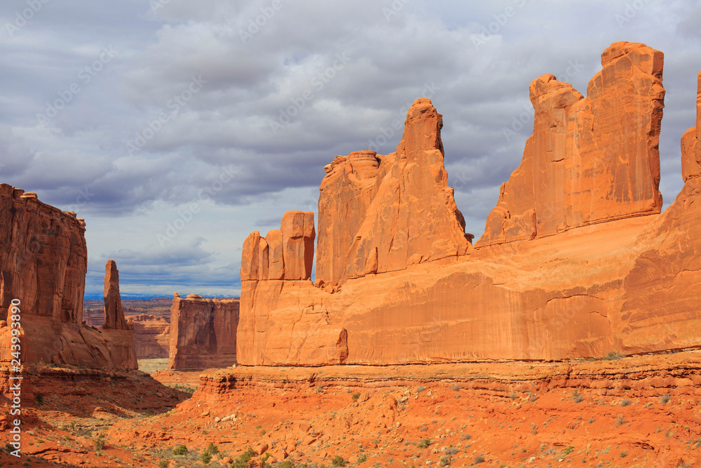 Park Avenue Viewpoint in Arches National Park. Moab, Utah, USA. Park Avenue Viewpoint in Arches National Park. Moab, Utah, USA.
