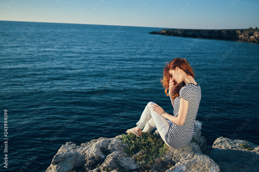 Naklejka premium woman on the beach