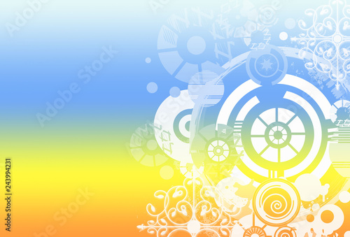 abstract floral background with gears