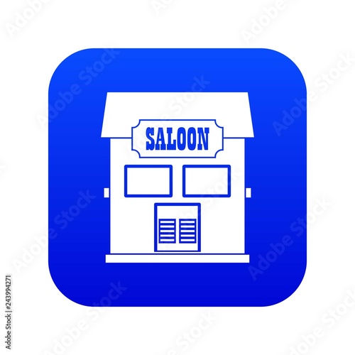 Western saloon icon digital blue for any design isolated on white vector illustration