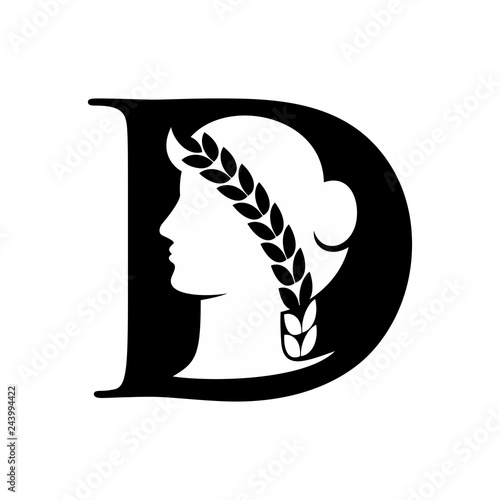 Demeter Goddess vector logo