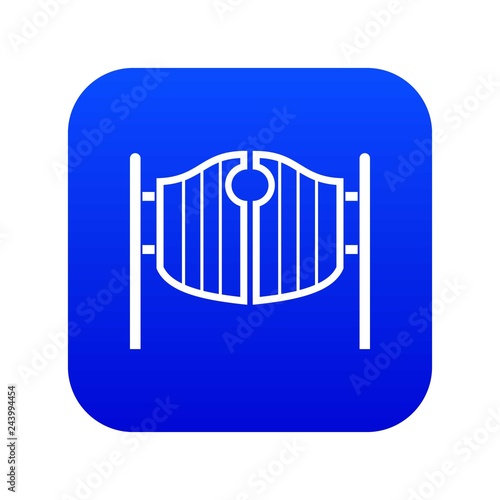 Vintage western swinging saloon doors icon digital blue for any design isolated on white vector illustration