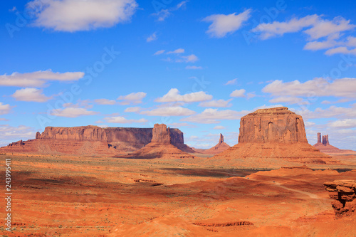 Panorama with famous Buttes of Monument Valley from Arizona, USA.