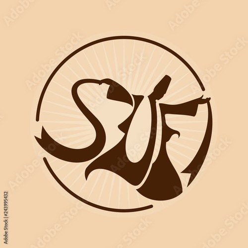 sufi dance vector logo