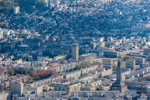 vue aérienne de la ville du Havre en France