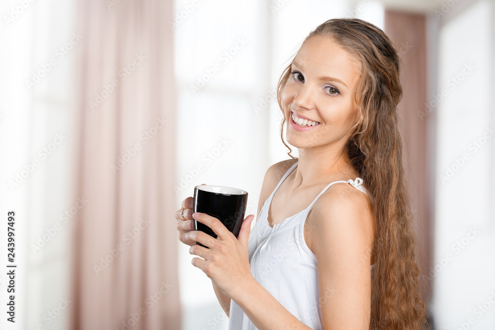 woman portrait with cup woman portrait with cup