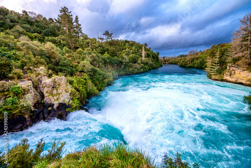 Powerful Huka Falls in New Zealand