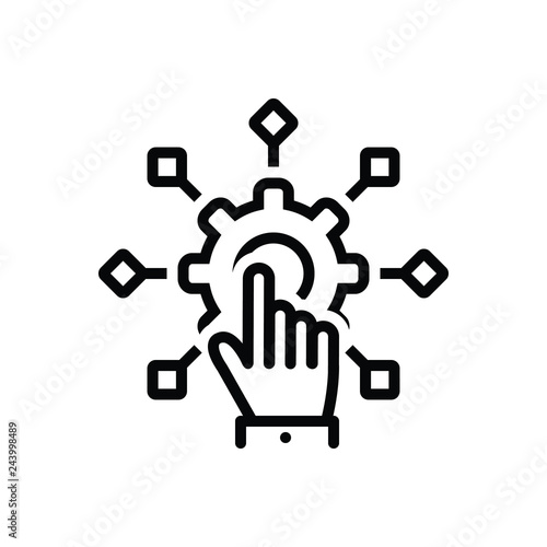 Black line icon for adapt 