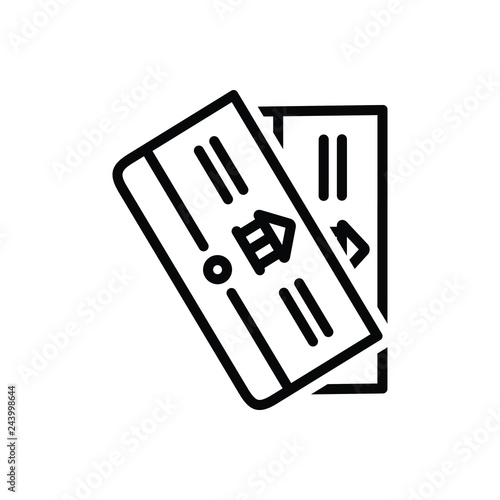 Black line icon for bankbook 