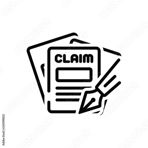 Black line icon for claims 