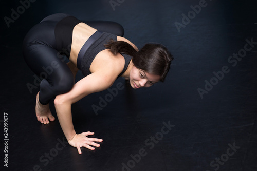 sporty woman doing yoga exercises in a gym © Анна Волгина