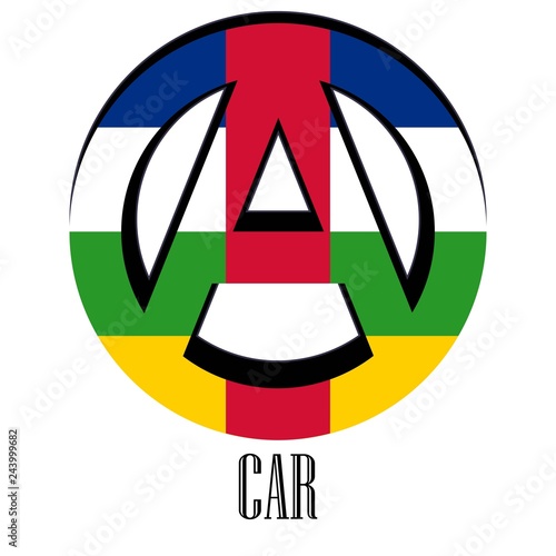 Flag The Central African Republic of the world in the form of a sign of anarchy