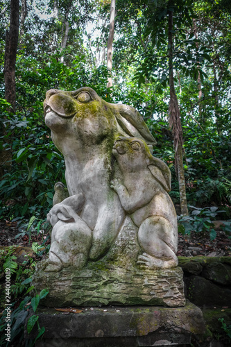 Rabbit statue in the Monkey Forest  Ubud  Bali  Indonesia