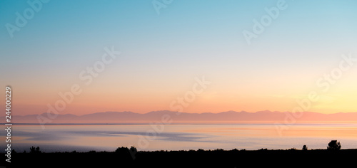 Baikal lake Barguzin nature reserve Davsha village sunset photo