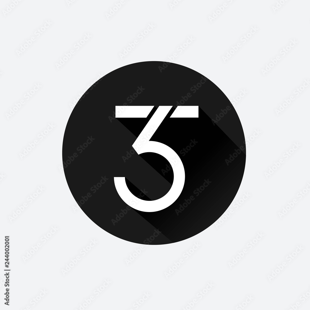 Number 3 5 vector Number 3 5 vector