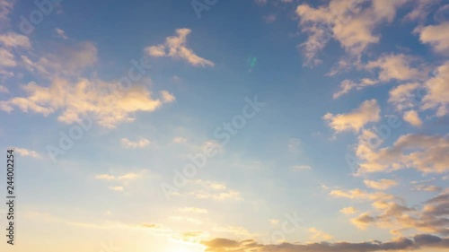 美しい夕焼け　日没　タイムラプス　4K UHD
