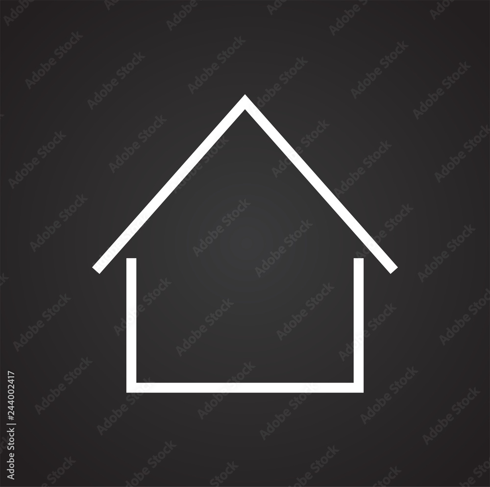 Home icon on black background for graphic and web design, Modern simple vector sign. Internet concept. Trendy symbol for website design web button or mobile app Home icon on black background for graphic and web design, Modern simple vector sign. Internet concept. Trendy symbol for website design web button or mobile app