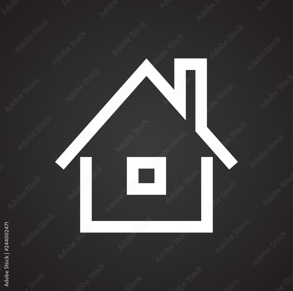 Fototapeta premium Home icon on black background for graphic and web design, Modern simple vector sign. Internet concept. Trendy symbol for website design web button or mobile app
