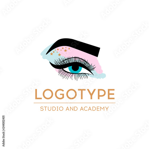 Luxury Beauty Eye Lashes Logo. Eyelash extension logo. Vector illustration in a modern style