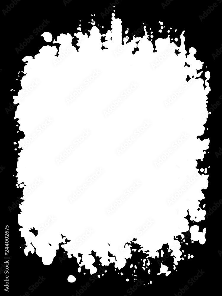 Abstract Decorative Black & White Edge. Type Text Inside, Use as Overlay or for Layer Mask