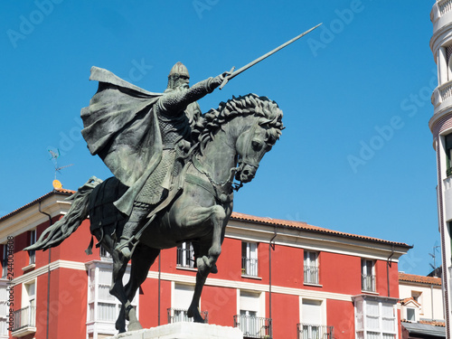 Statue of Rodrigo Diaz de Vivar, El Cid, in Burgos. photo