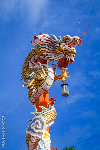 Dragon statue in Wat Phanan Choeng, Ayutthaya, Thailand