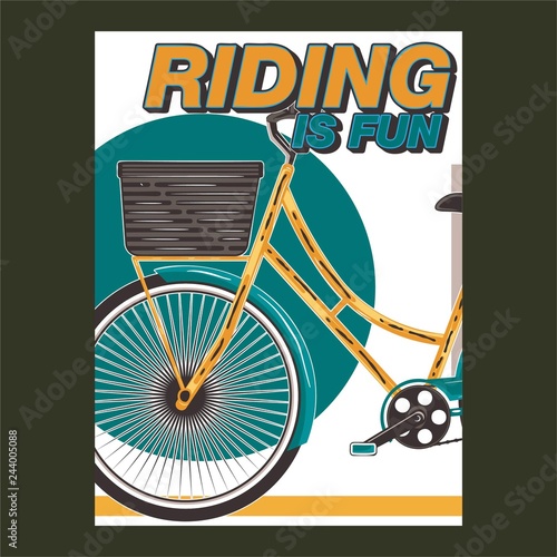 Bicycle slogan graphic for t-shirt  vectors. - Vector