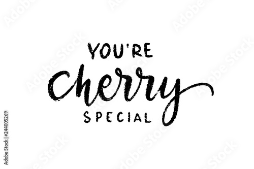 Hand drawn calligraphy love inscription. Funny lettering quote. Valentines day vector design element.