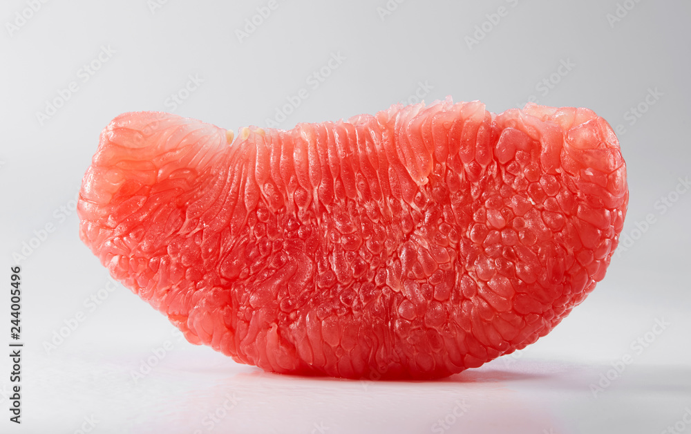Delicious fruit, closeup red grapefruit flesh Delicious fruit, closeup red grapefruit flesh