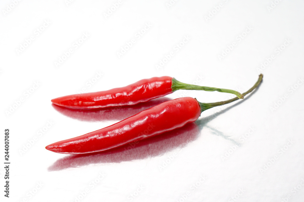 chili pepper isolated on a silver background chili pepper isolated on a silver background