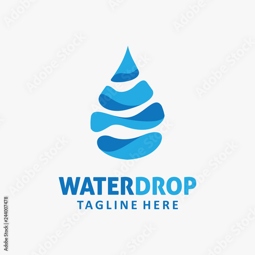 Abstract water drop logo design
