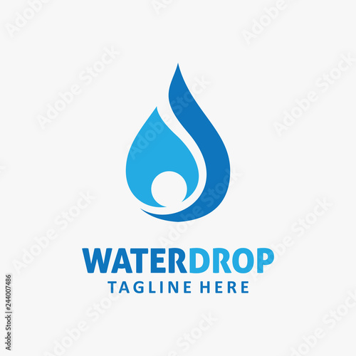 Abstract water drop logo design