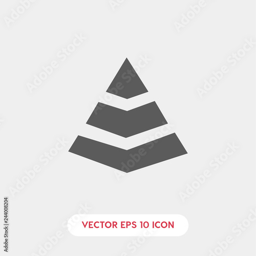 pyramid  icon. Cube vector symbol. Linear style sign for mobile concept and web design. Pyramid symbol illustration. Pixel vector graphics - Vector	