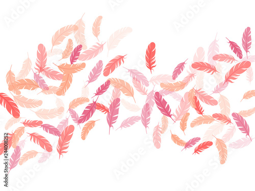 Flying feather elements airy vector design.