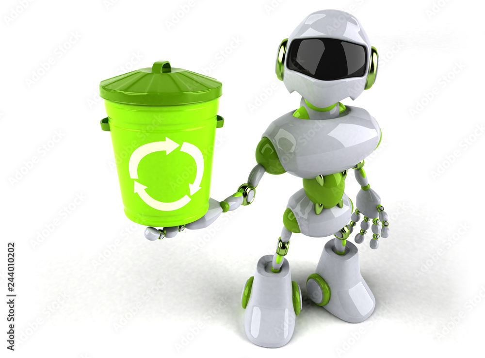Green robot - 3D Illustration Green robot - 3D Illustration