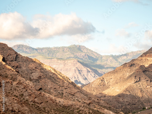 Gran Canaria landscape. The arid, volcanic geology of the mountain area of one of the larger of the Canary Islands.