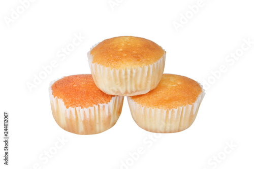 Muffin cakes,or Cupcake isolated on white