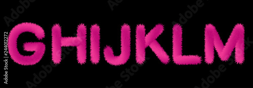 Valentine fluffy soft fur pink letters