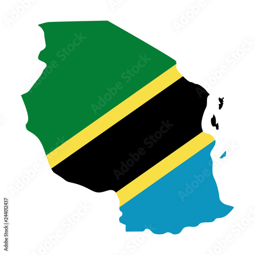 map of Tanzania - flag