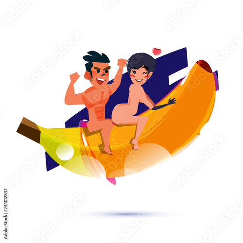 Nude Couple  riding huge banana.  Foods or position  that Increase Your Sexual Drive 