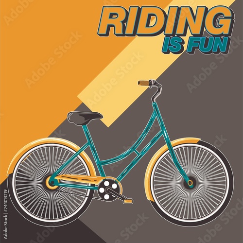 Bicycle. Advertising poster. Sport. Health.Travel. Flyer. Creative banner     Vector