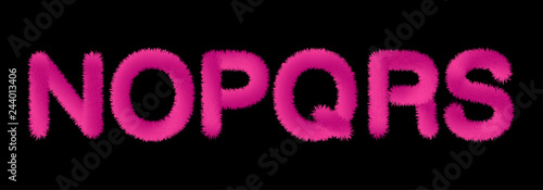 Valentine fluffy soft fur pink letters