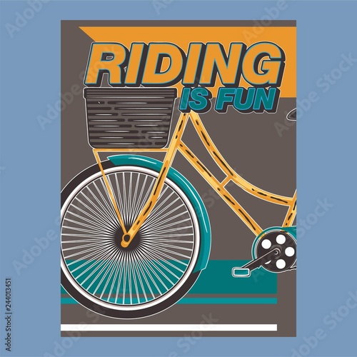 Bicycle. Advertising poster. Sport. Health.Travel. Flyer. Creative banner     Vector