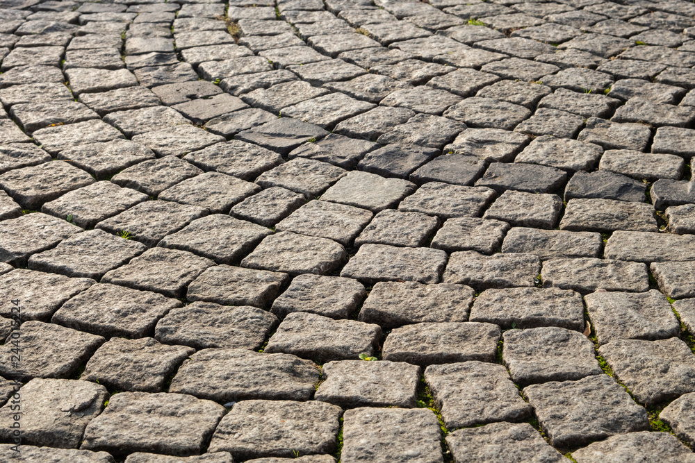 Detail of cobblestone pavement in Dusseldorf, Germany Detail of cobblestone pavement in Dusseldorf, Germany