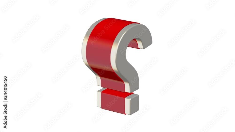 Question mark rotating on white background 3D animation Question mark rotating on white background 3D animation