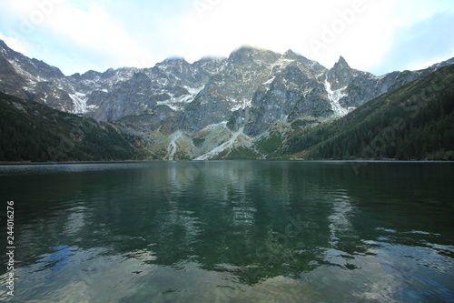 Picturesque mountain lake Sea Eye, the Fish Brook Valley, the Polish side of the Tatra mountains © Vladimir