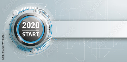2020 Start Button Circuit Board Banner