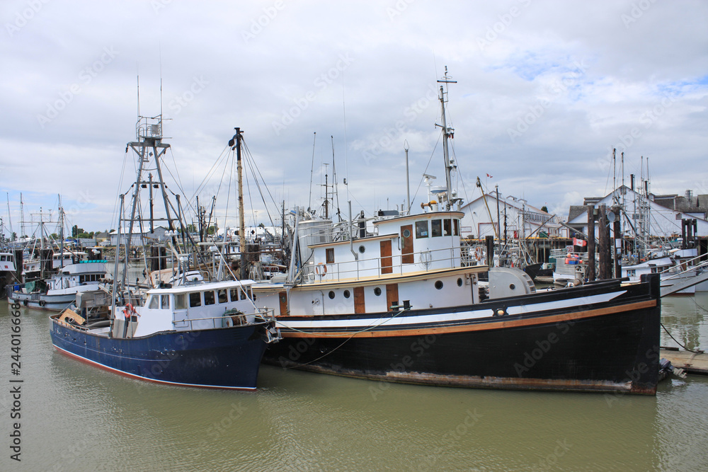 Fishing boats in Steveston Harbor, Canada Fishing boats in Steveston Harbor, Canada