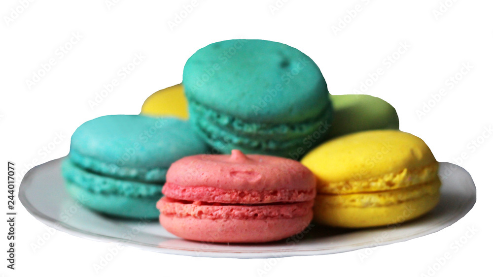 Sweet colored macaroons isoated on white background Sweet colored macaroons isoated on white background